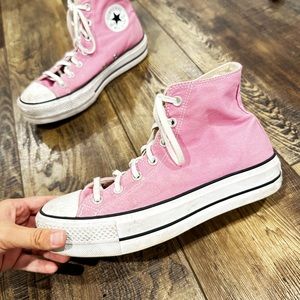 PINK/ purple PLATFORM Converse - perfect condition